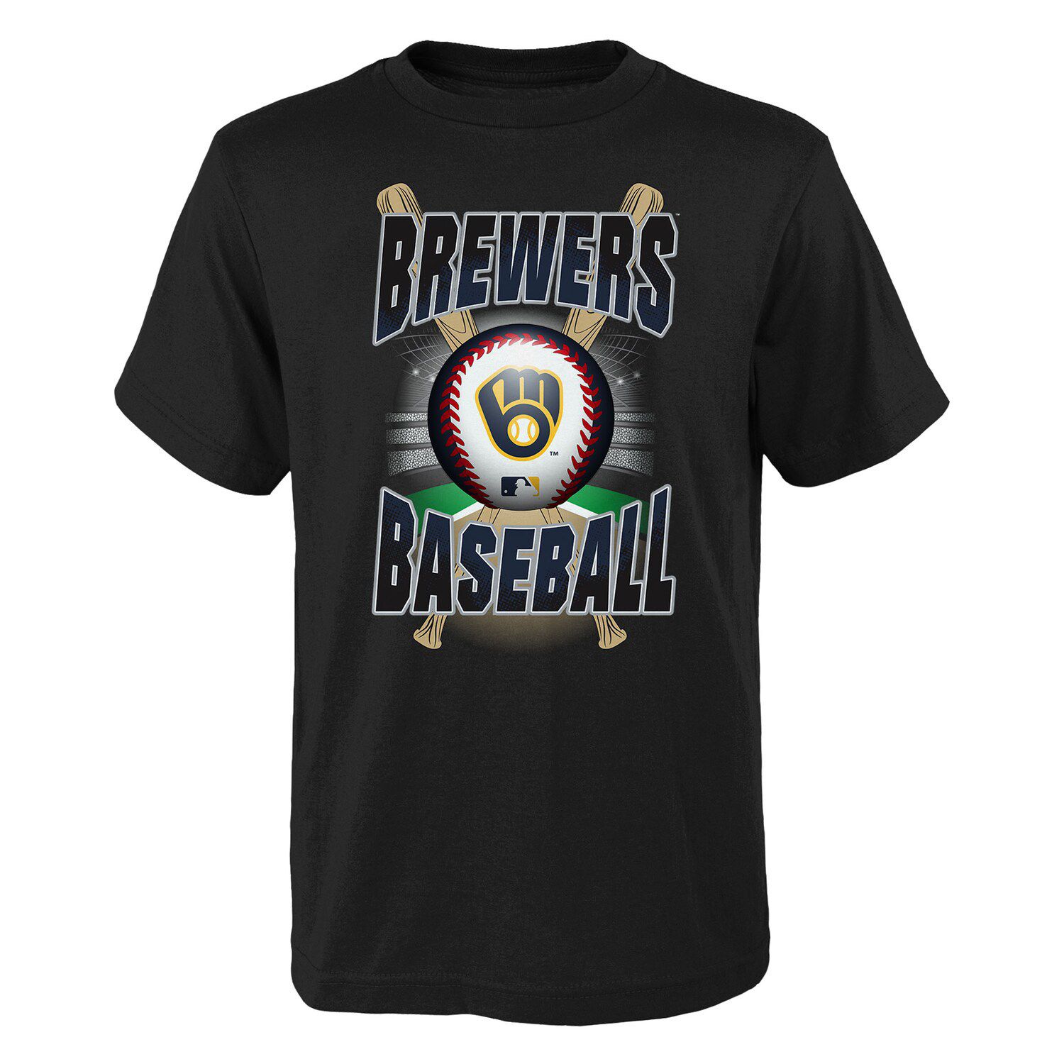 Молодежная черная футболка Milwaukee Brewers для специального мероприятия Outerstuff