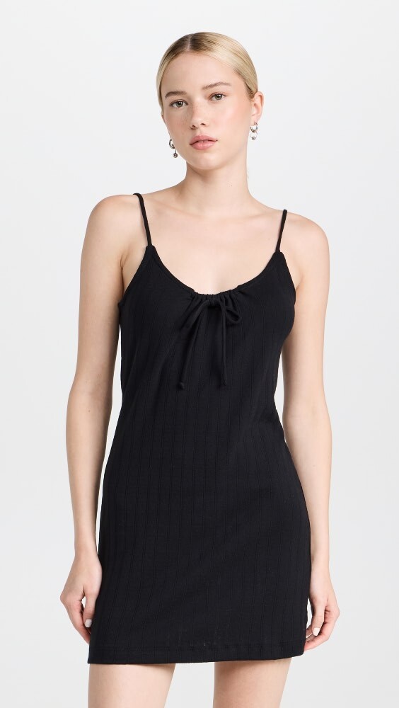 

Платье Leset Pointelle Tie Front, черный