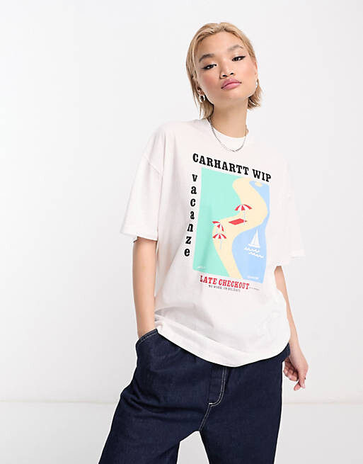 

Белая футболка бойфренда Carhartt WIP vacanze