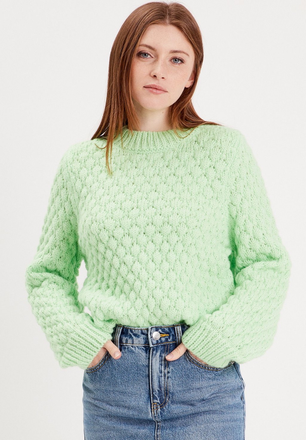 Вязаный свитер Cache Cache, неоновый зеленый