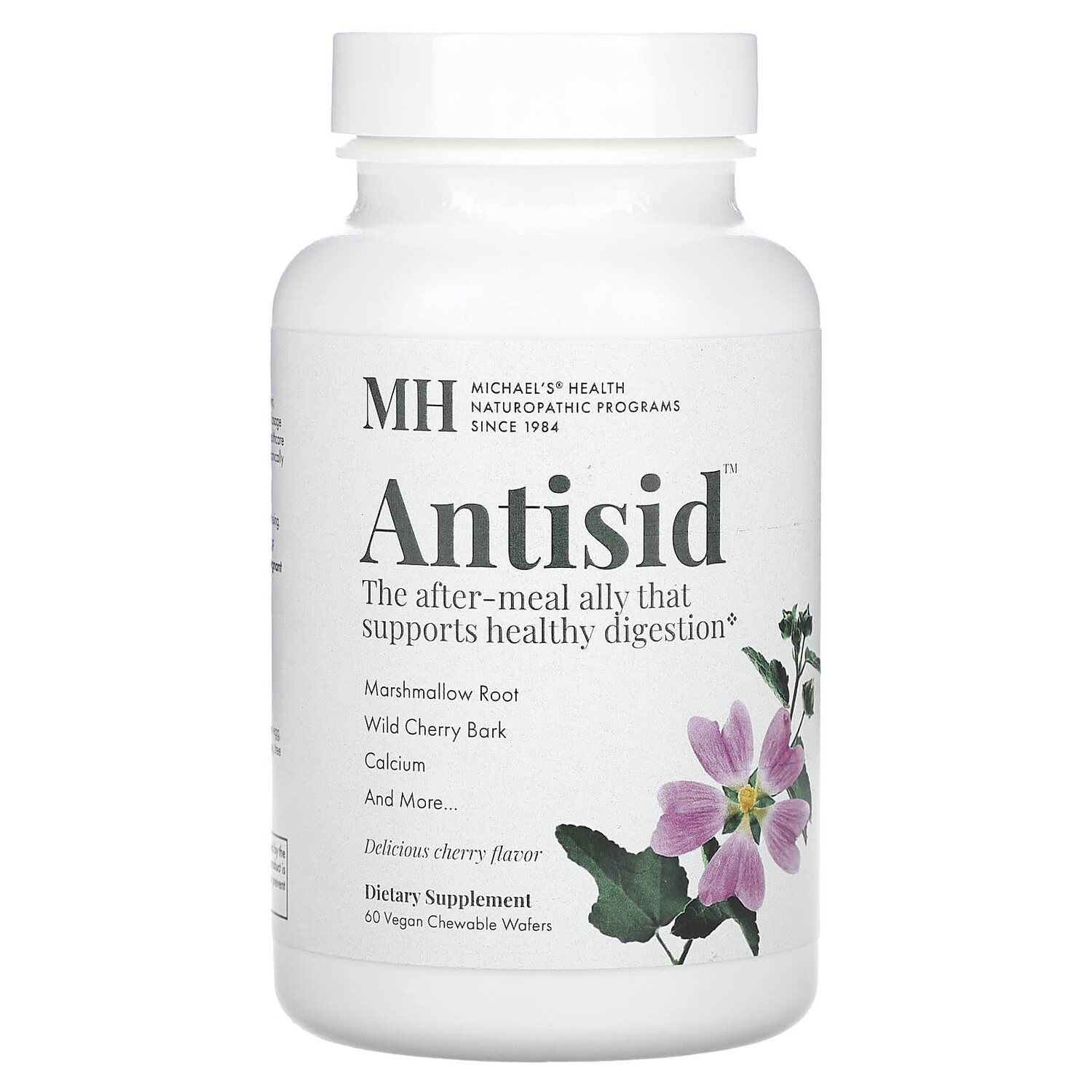 

Antisid, вишня, 60 веганских жевательных вафель, Michael's Naturopathic