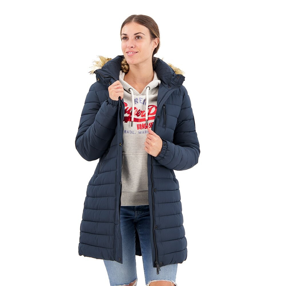 

Куртка Superdry Fuji Mid Length Puffer, синий