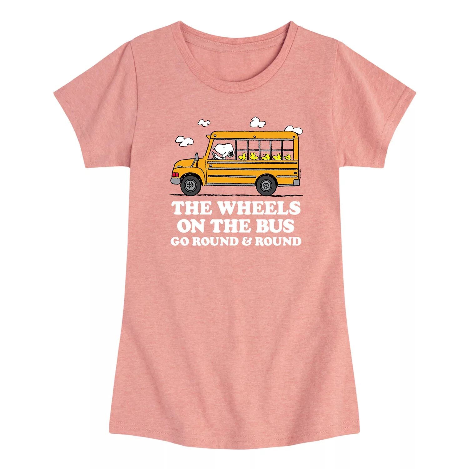 

Футболка с рисунком Peanuts Wheels On The Bus для девочек 7–16 лет Licensed Character, розовый