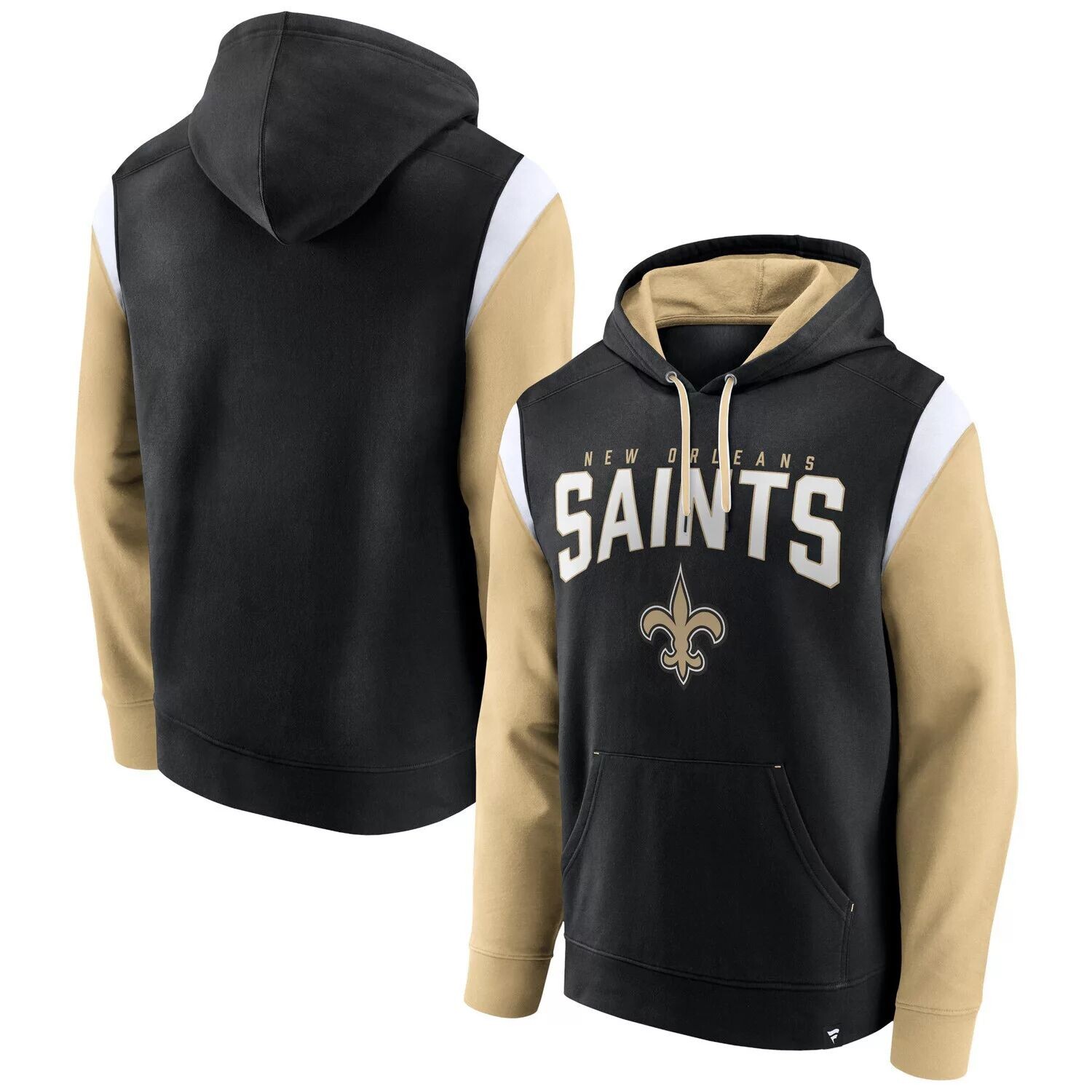 

Мужской черный пуловер с капюшоном Fanatics с логотипом New Orleans Saints Trench Battle Fanatics