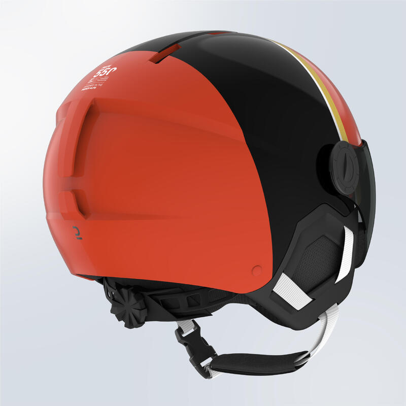 Лыжный шлем с козырьком детский - H-KID 550 красный/черный WEDZE, цвет orange