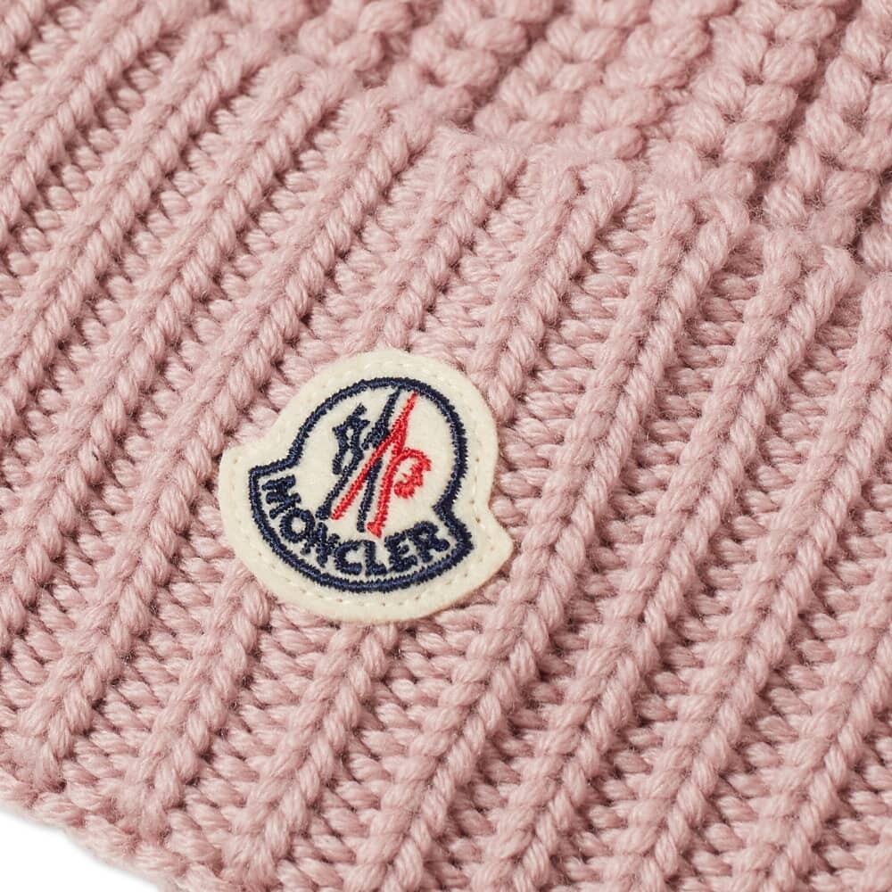 

Шапка-бини с логотипом Moncler, розовый