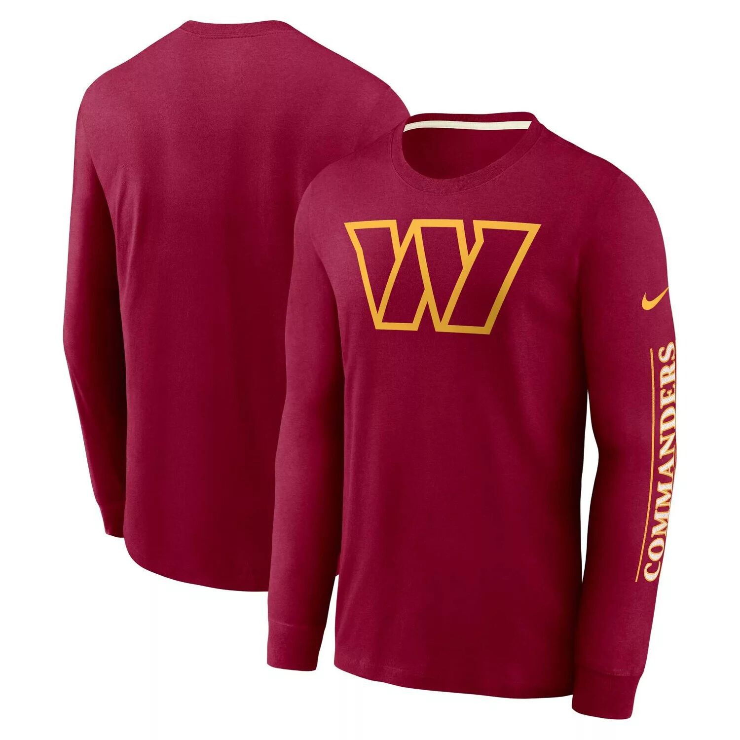 

Мужская бордовая футболка Washington Commanders Fashion Tri-Blend с длинными рукавами Nike, Красный