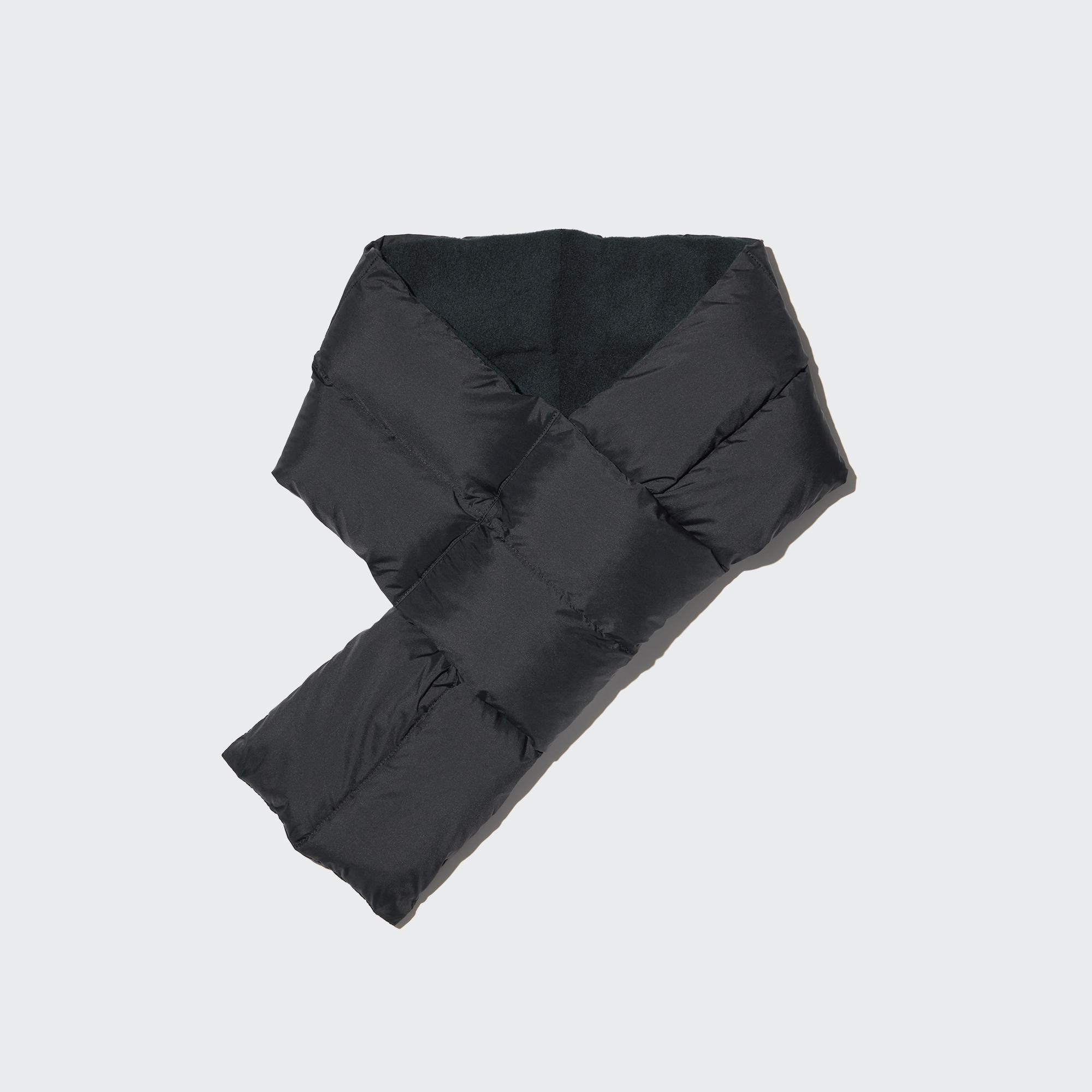 Шарф на подкладке heattech UNIQLO, черный эластичные перчатки heattech на подкладке uniqlo черный