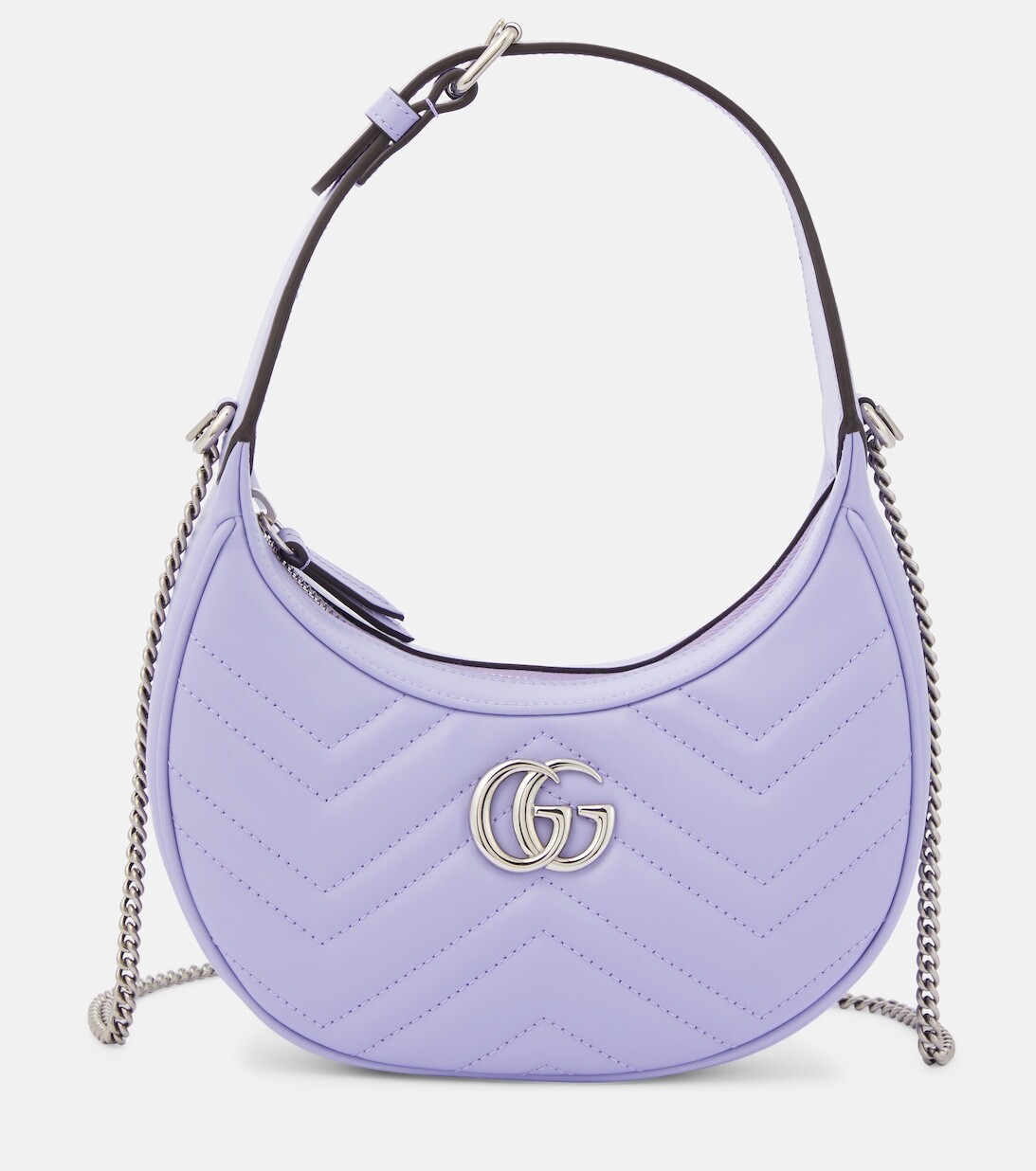 

Сумка через плечо GG Marmont из кожи с полумесяцем Gucci, фиолетовый