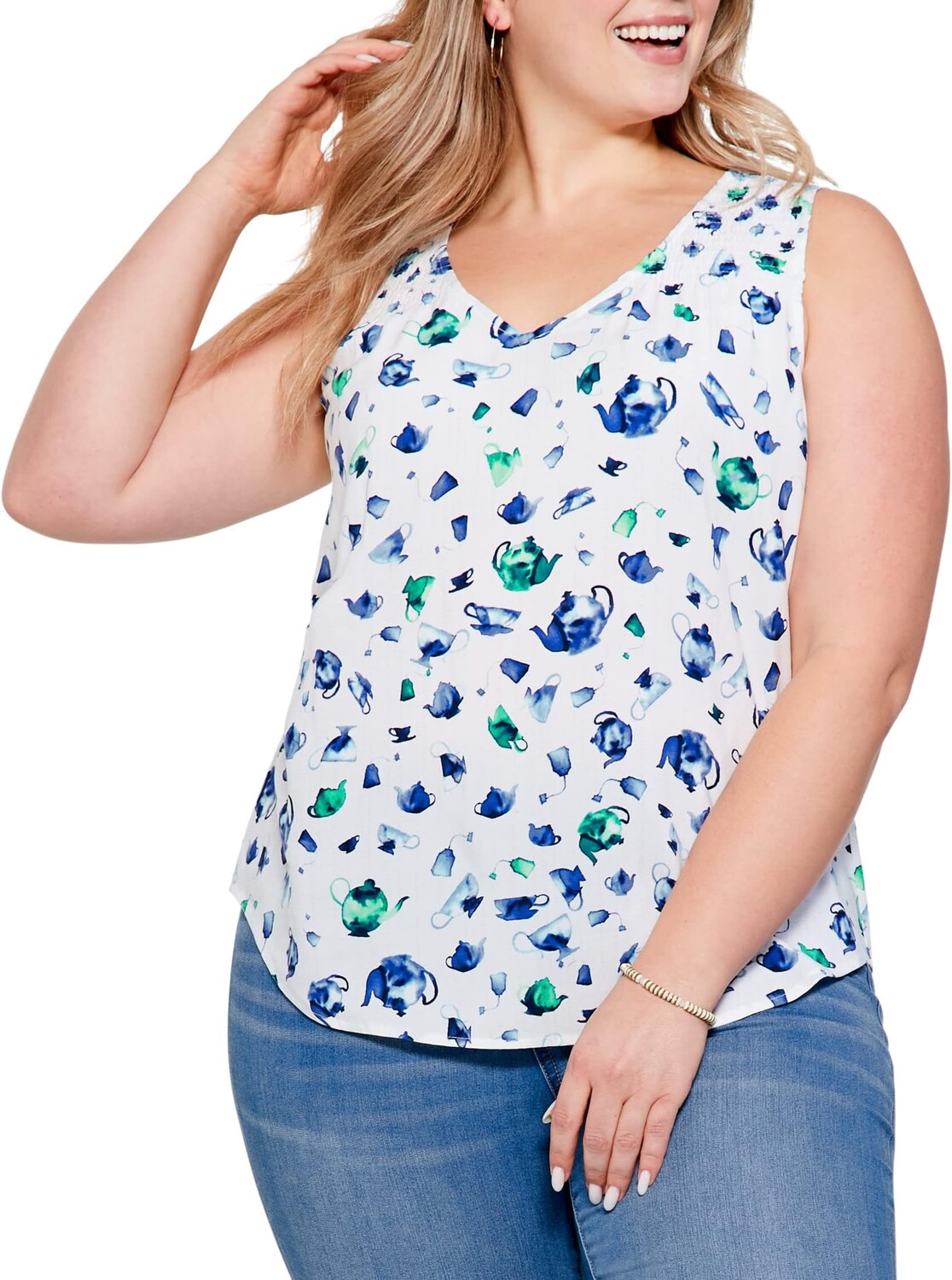 

Майка Plus Size Garden Party Tank NIC+ZOE, цвет Green Multi