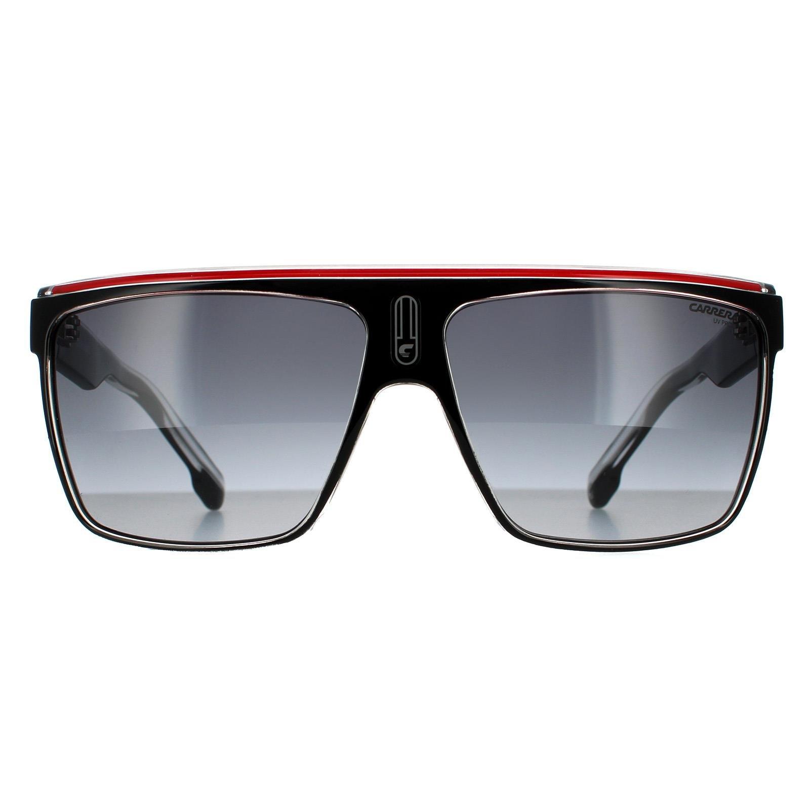 Черные кристально-белые красные темно-серые солнцезащитные очки с градиентом Shield Carrera, черный солнцезащитные очки авиаторы синие красные белые темно серые с градиентом carrera синий