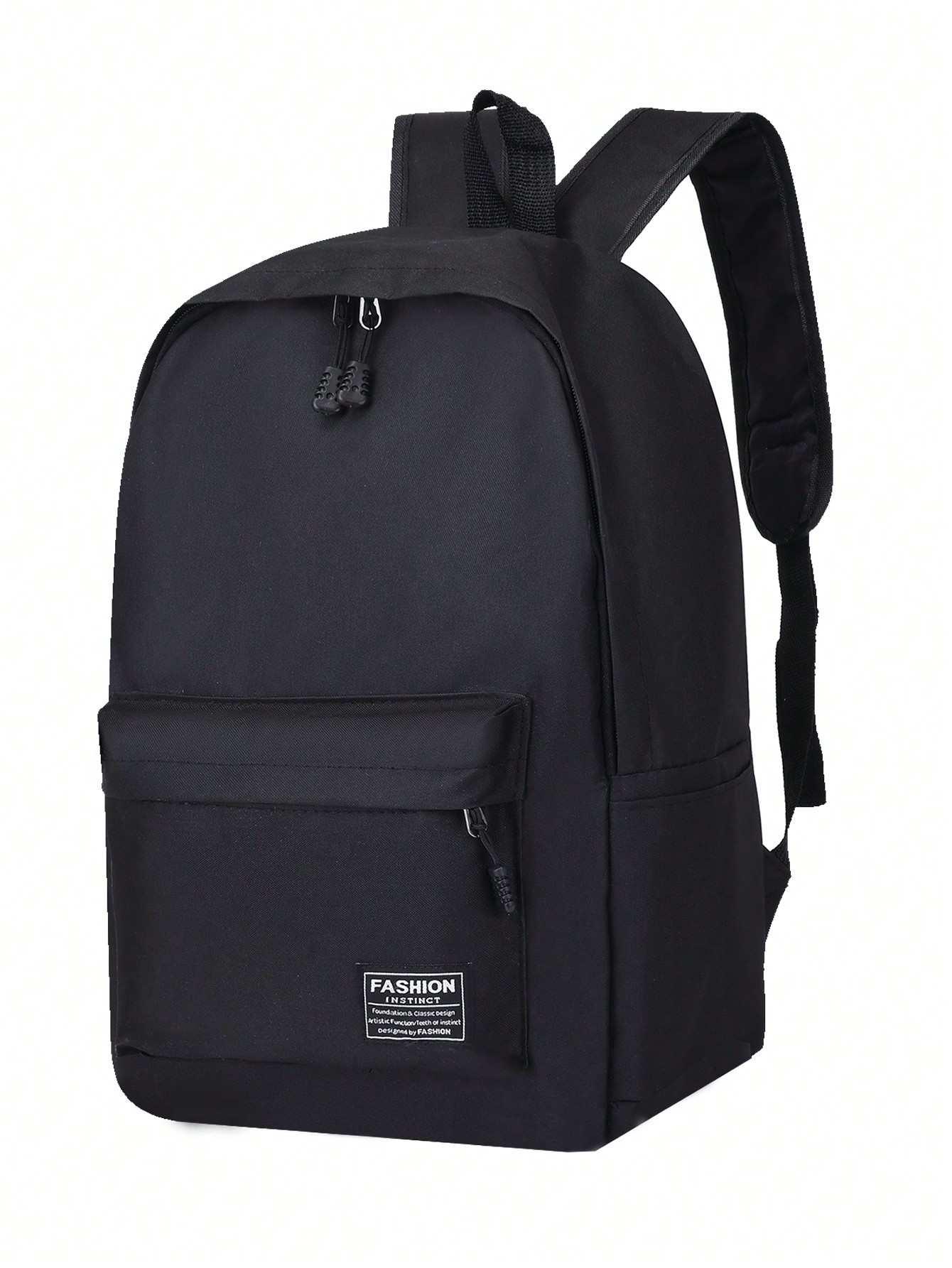 Минималистичный мужской рюкзак с однотонной клейкой этикеткой, черный