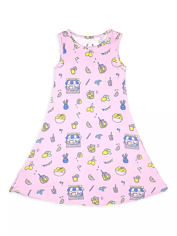 Лимонадное платье без рукавов для маленьких девочек, маленьких девочек и девочек Bellabu Bear, ярко-розовый