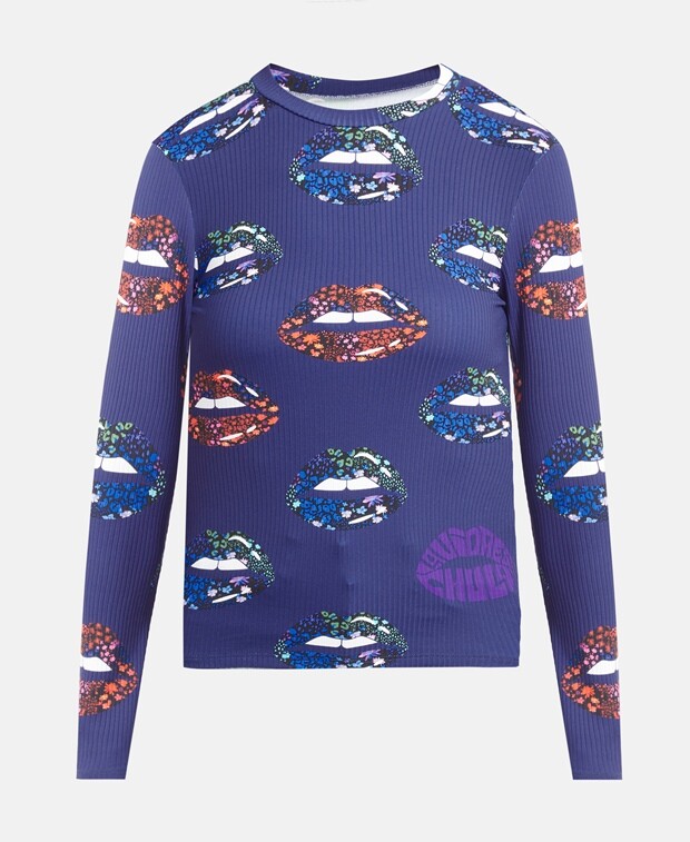 

Топ с длинными рукавами Desigual, фиолетовый