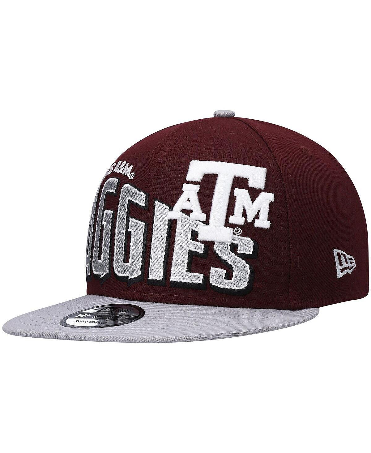

Мужская темно-бордовая кепка Texas A&M Aggies двухцветная в винтажном стиле Wave 9FIFTY Snapback New Era