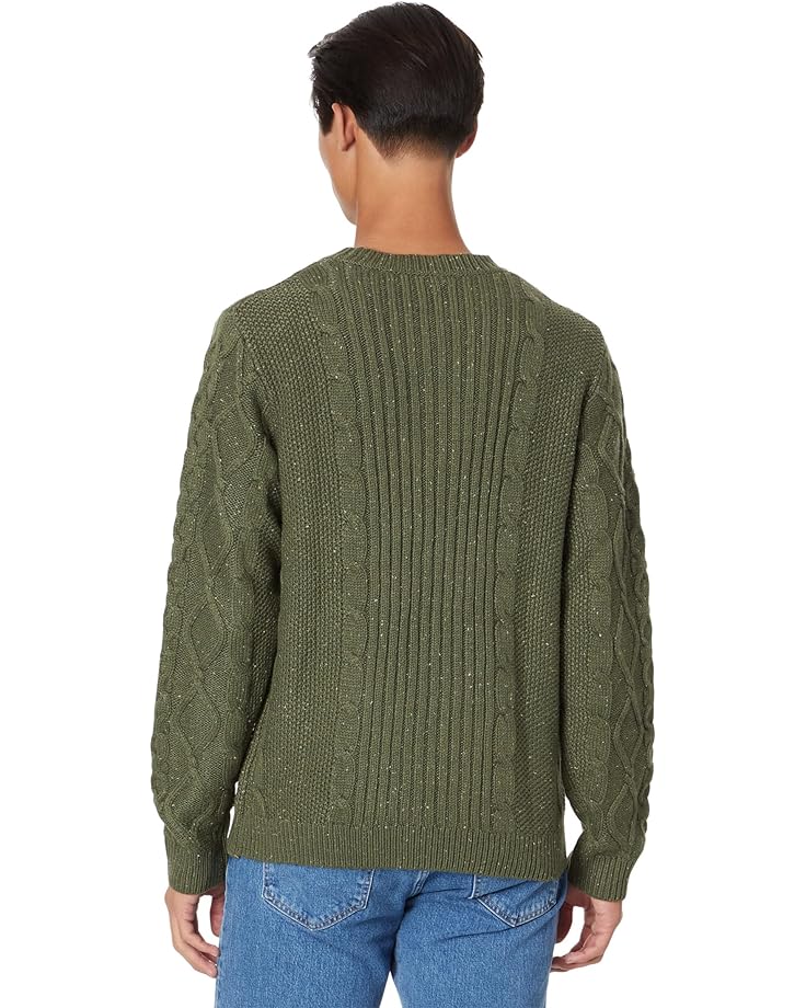Свитер Lucky Brand Mixed Stitch Tweed Crew Neck Sweater, цвет Olive Night