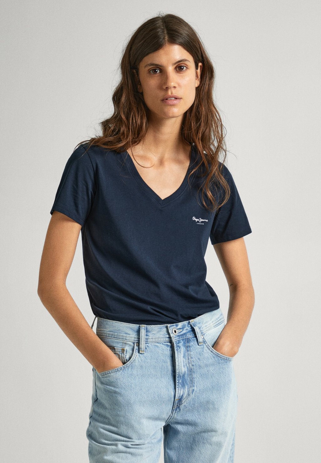 Базовая футболка LORETTE Pepe Jeans, военно-морской