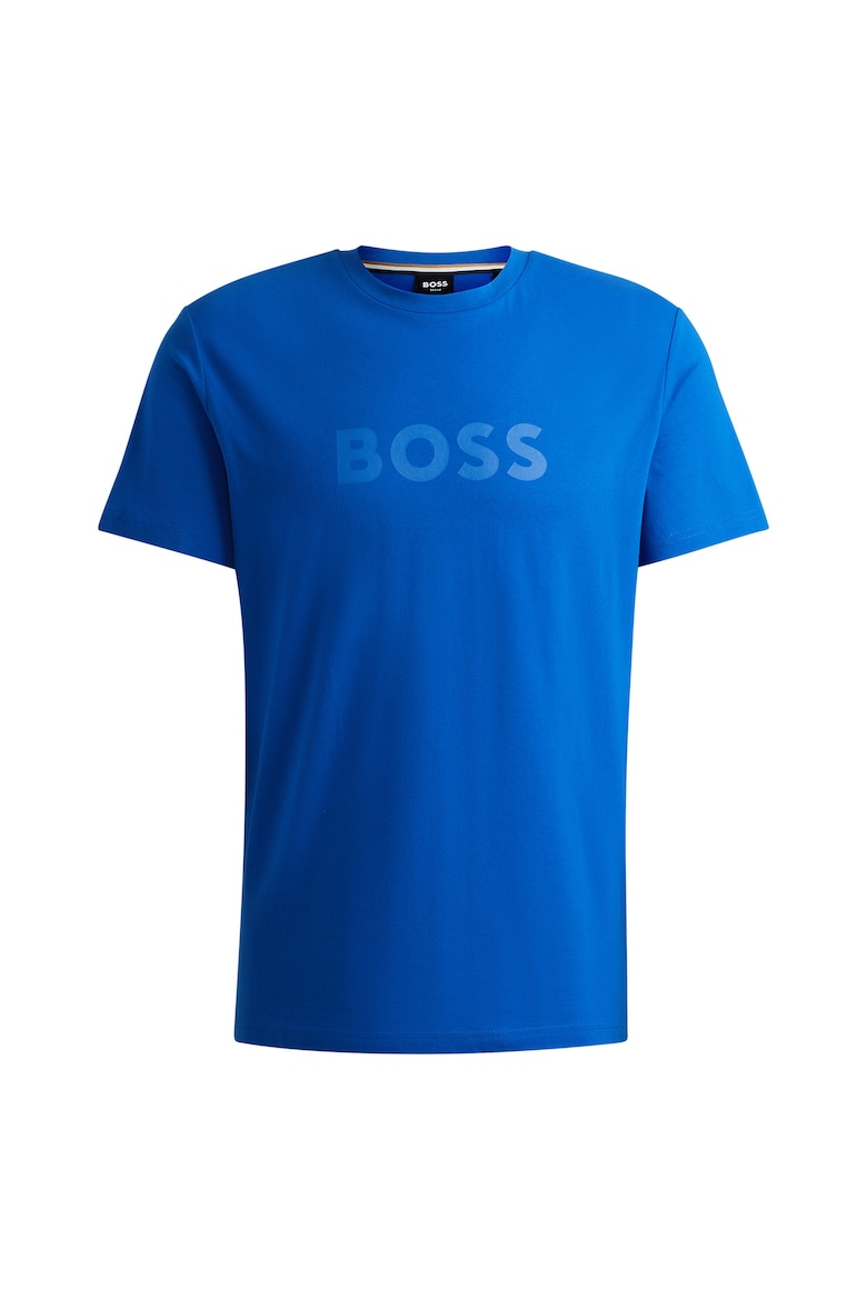 Футболка из органического хлопка с логотипом Boss, синий