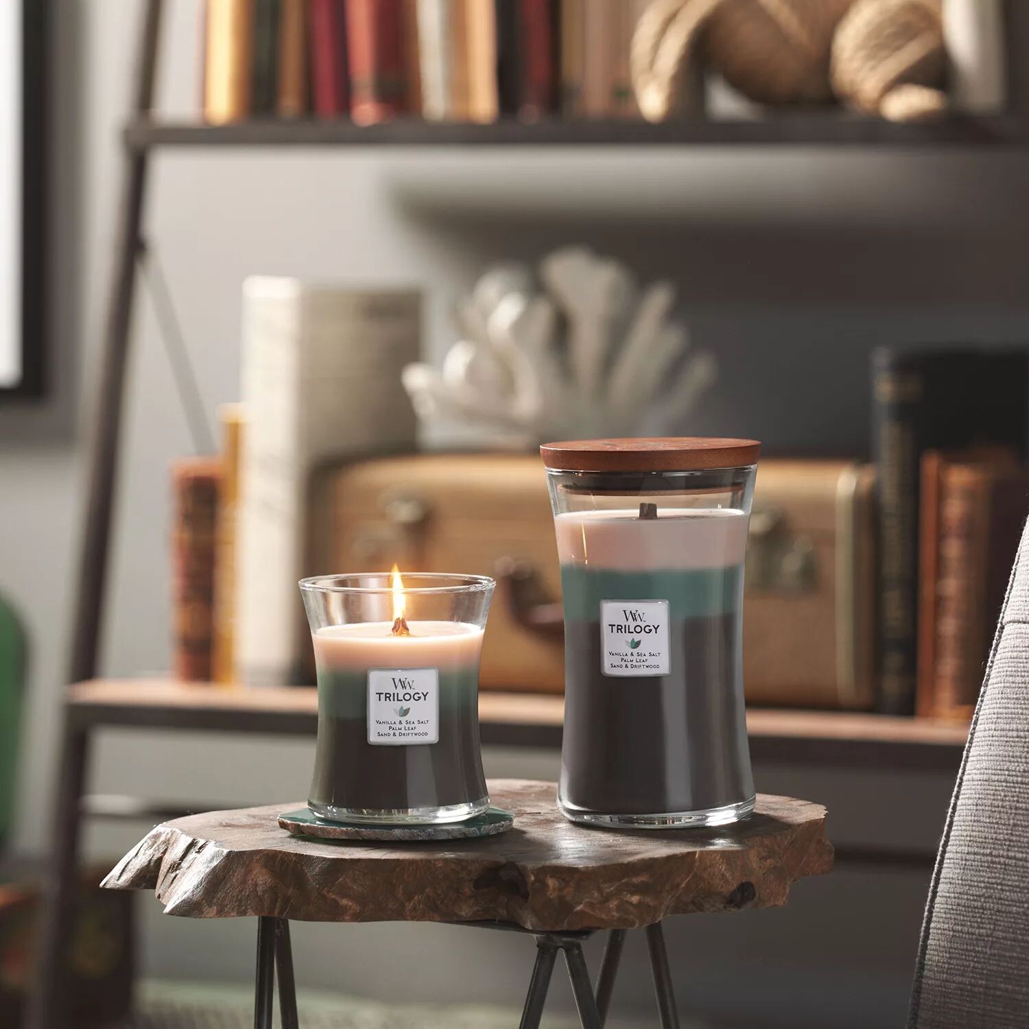 

Свеча WoodWick Ocean Breeze Trilogy, средние песочные часы