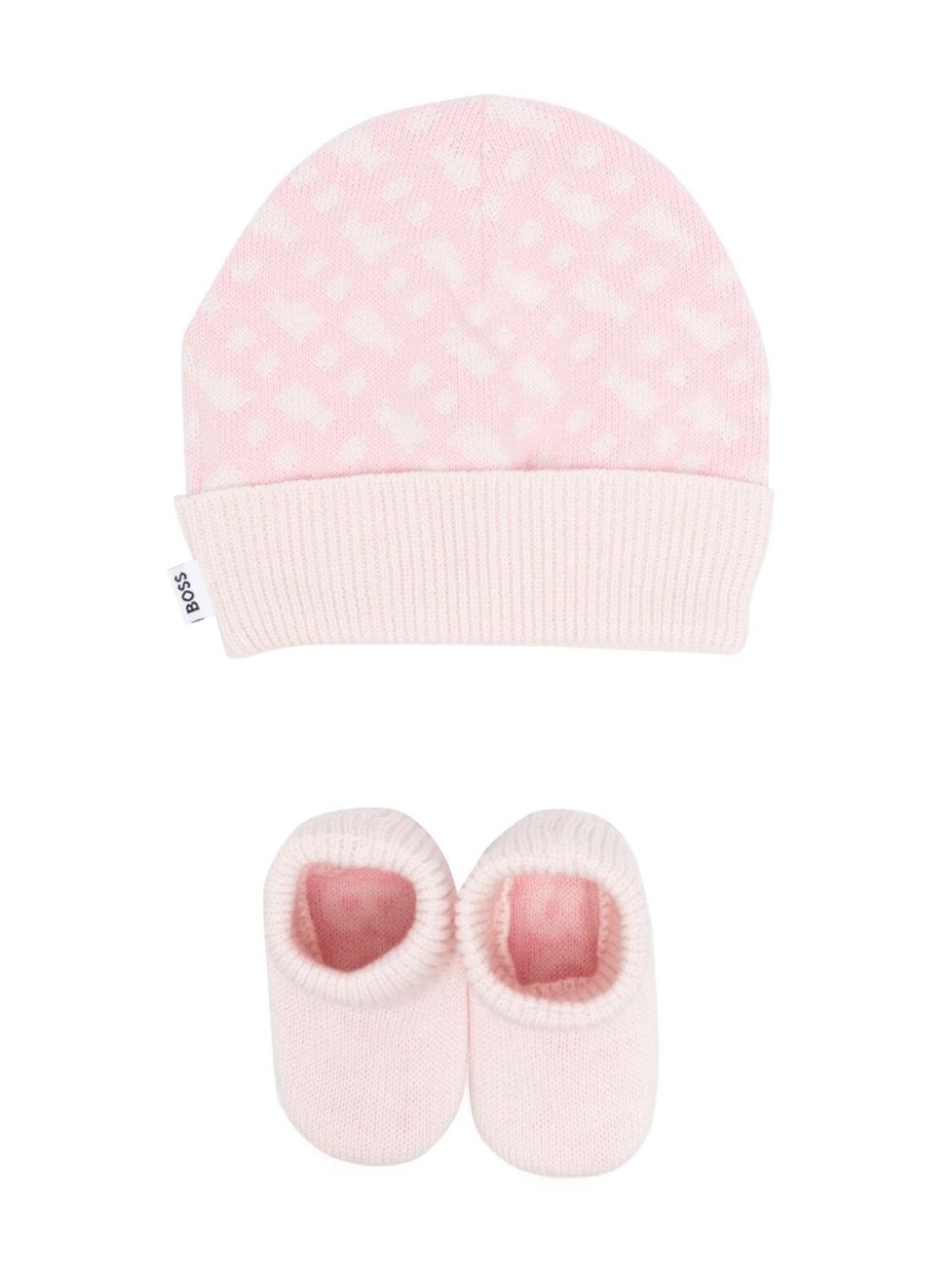 

BOSS Kidswear комплект из шапки и слиперов с принтом, розовый