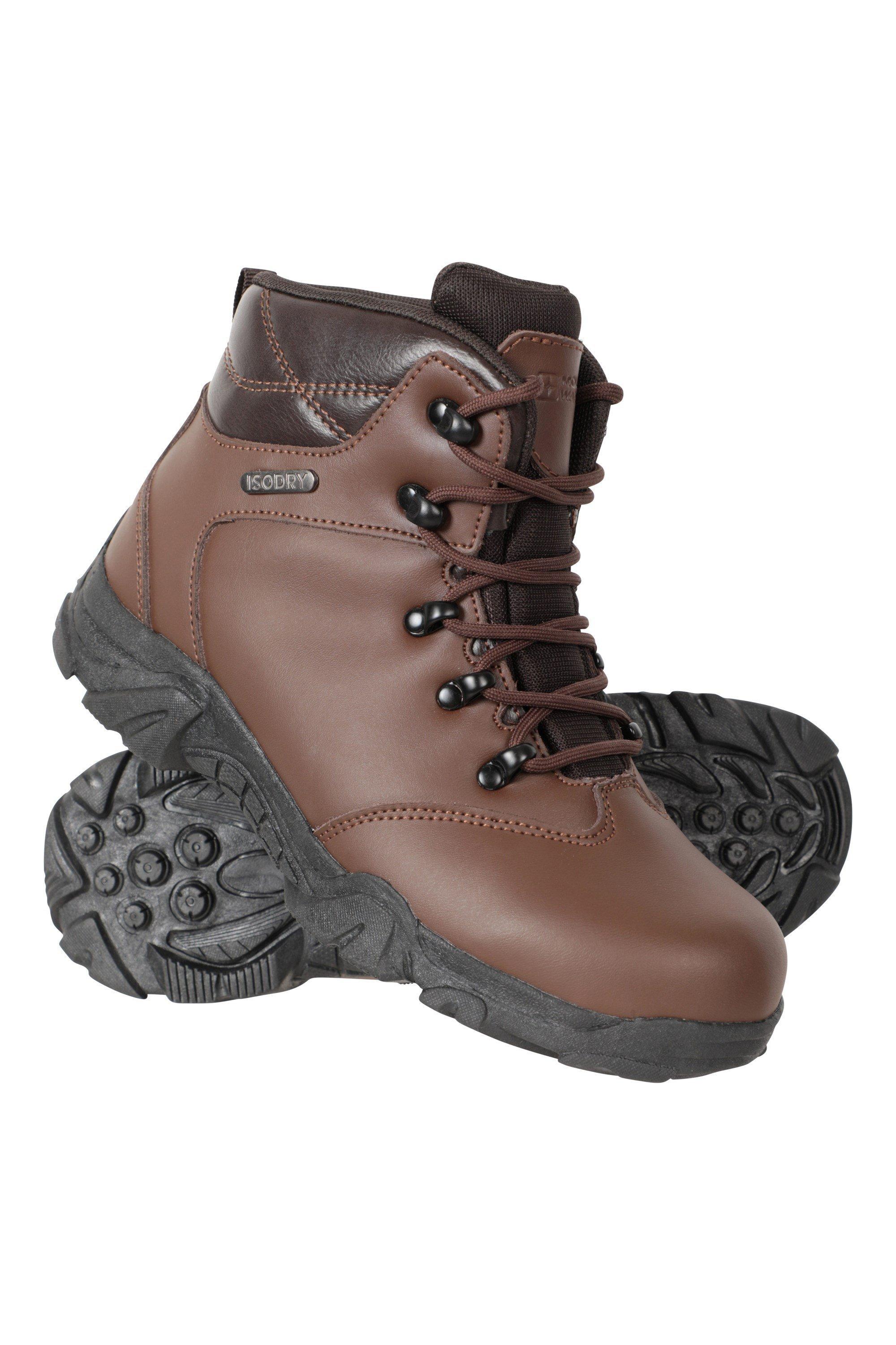цена Водонепроницаемые кожаные прогулочные ботинки для походов Mountain Warehouse, коричневый