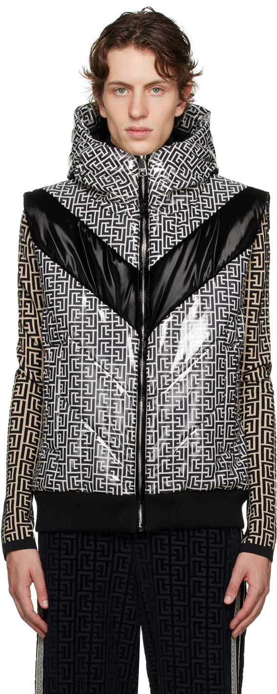 

Черный жилет с монограммой Balmain