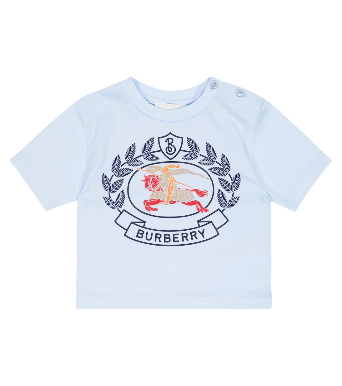 Хлопковая футболка с логотипом baby Burberry Kids, синий