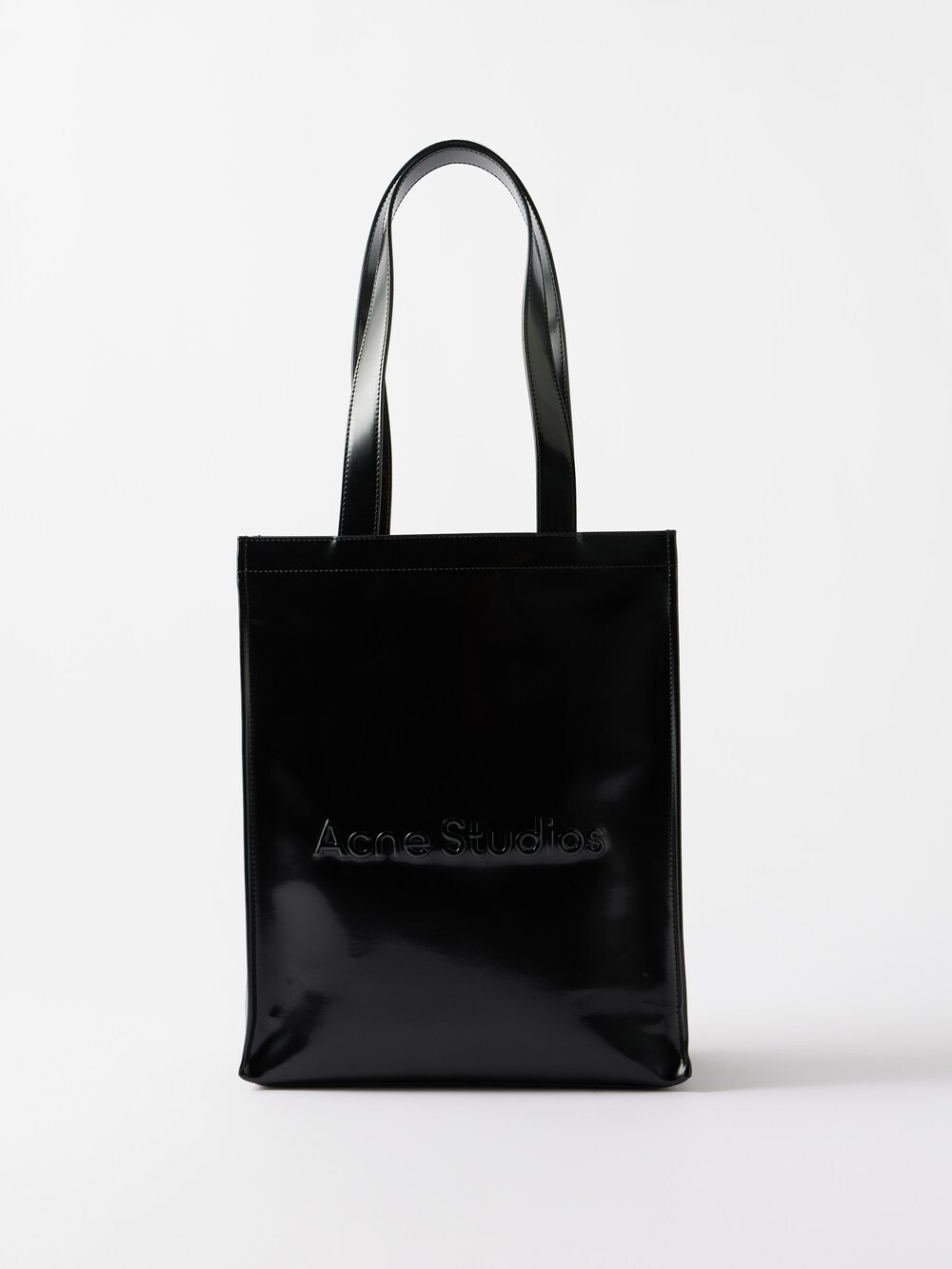 

Резиновая сумка-тоут с тисненым логотипом Acne Studios, черный
