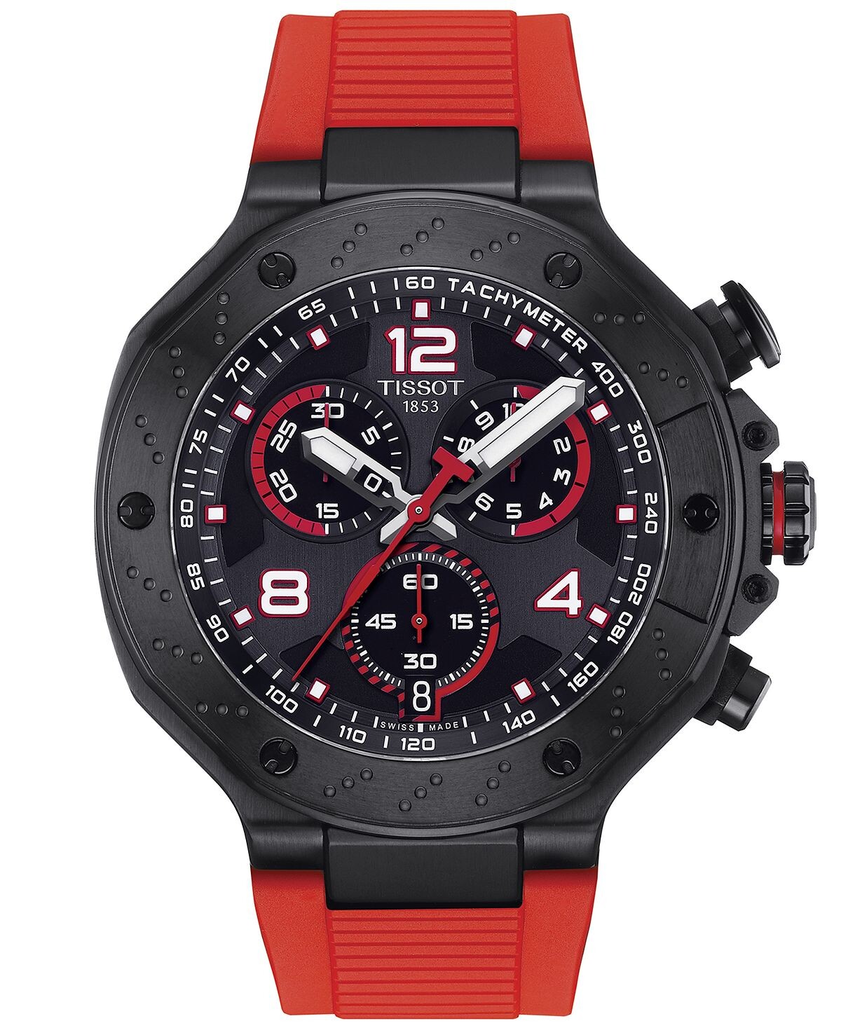

Мужские швейцарские часы с хронографом T-Race MotoGP Limited Edition с красным ремешком, 45 мм Tissot