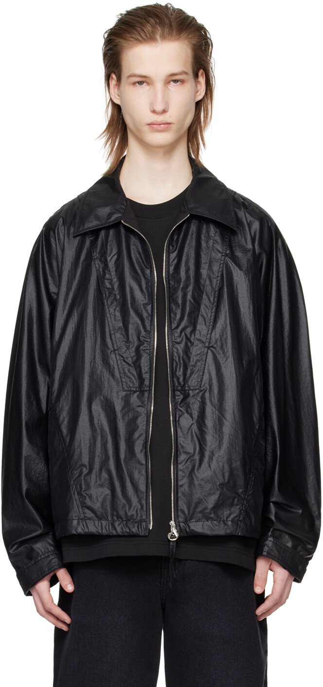 

Черная жатая куртка Solid Homme