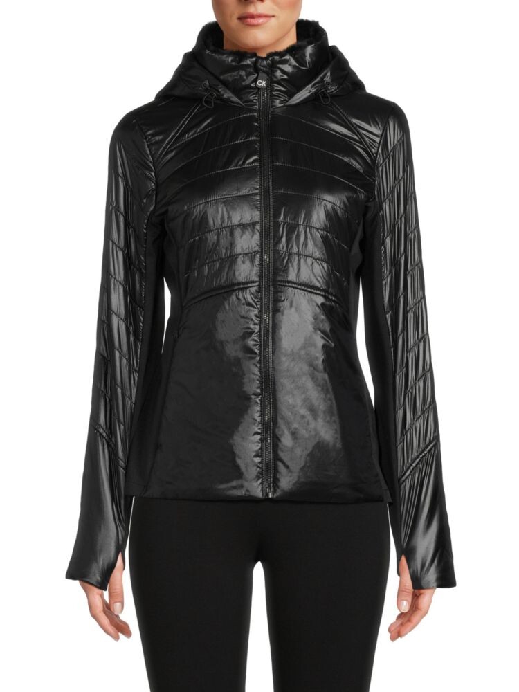 

Однотонная куртка-пуховик Calvin Klein, цвет Metallic Black