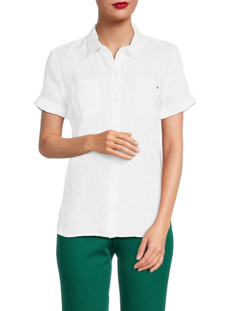

Льняная походная рубашка Tommy Hilfiger, цвет Bright White