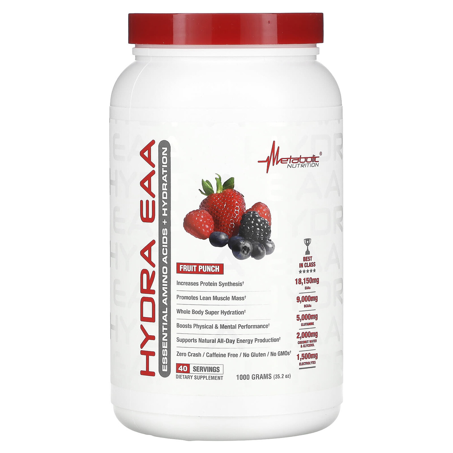 

Hydra EAA, фруктовый пунш, 1000 г (35,2 унции), Metabolic Nutrition