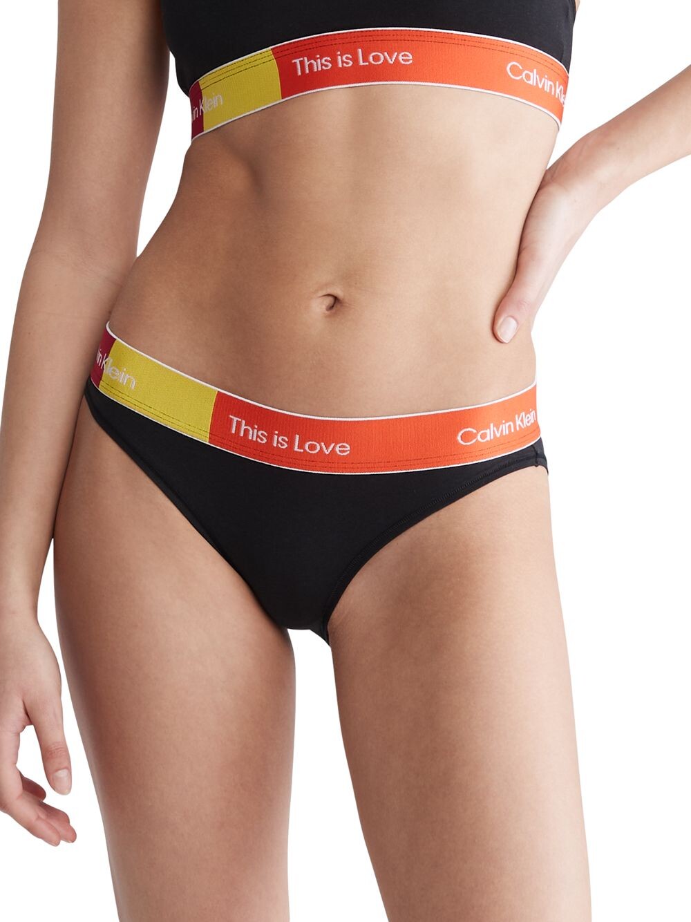 

Хлопковые трусы-бикини This Is Love Calvin Klein, черный