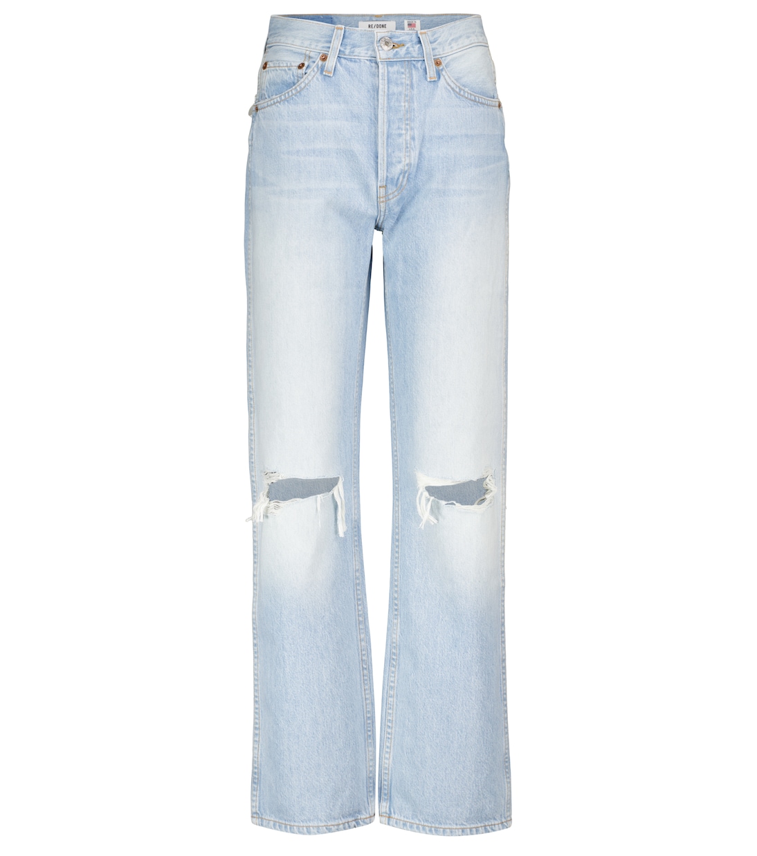 Свободные прямые джинсы с высокой посадкой Re/Done, синий re pa чехол накладка artcolor для vivo y30 с принтом темно синий мрамор