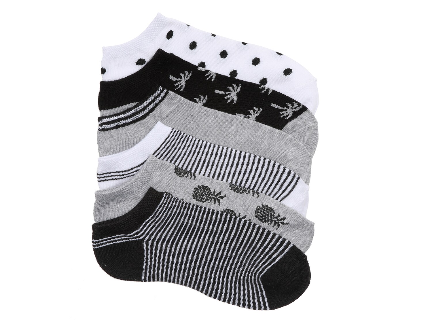цена Комплект из 6 пар носков Mix No. 6 Tropical, черный/белый