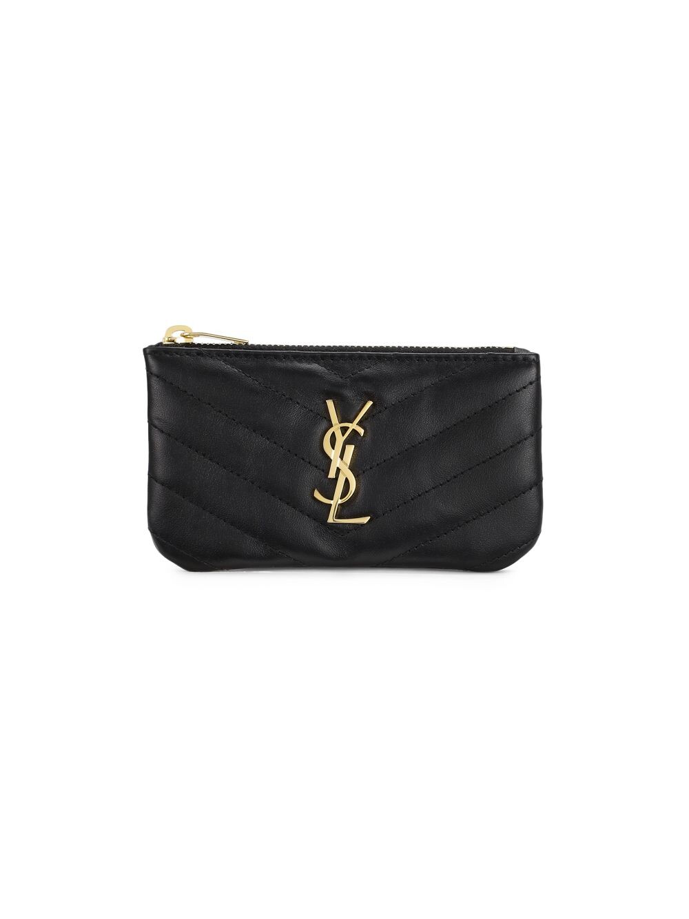 

Кожаный кошелек с монограммой Matelasse на молнии Saint Laurent
