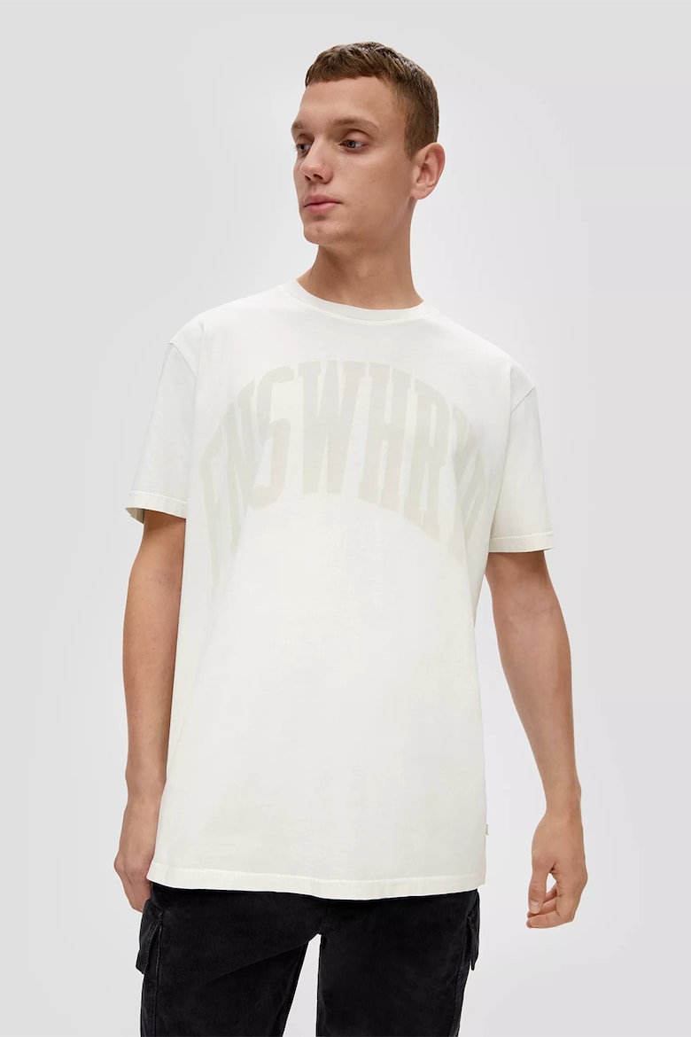 Хлопковая футболка с надписью Q/S By S Oliver, белый футболка q s by s oliver размер xxl фиолетовый