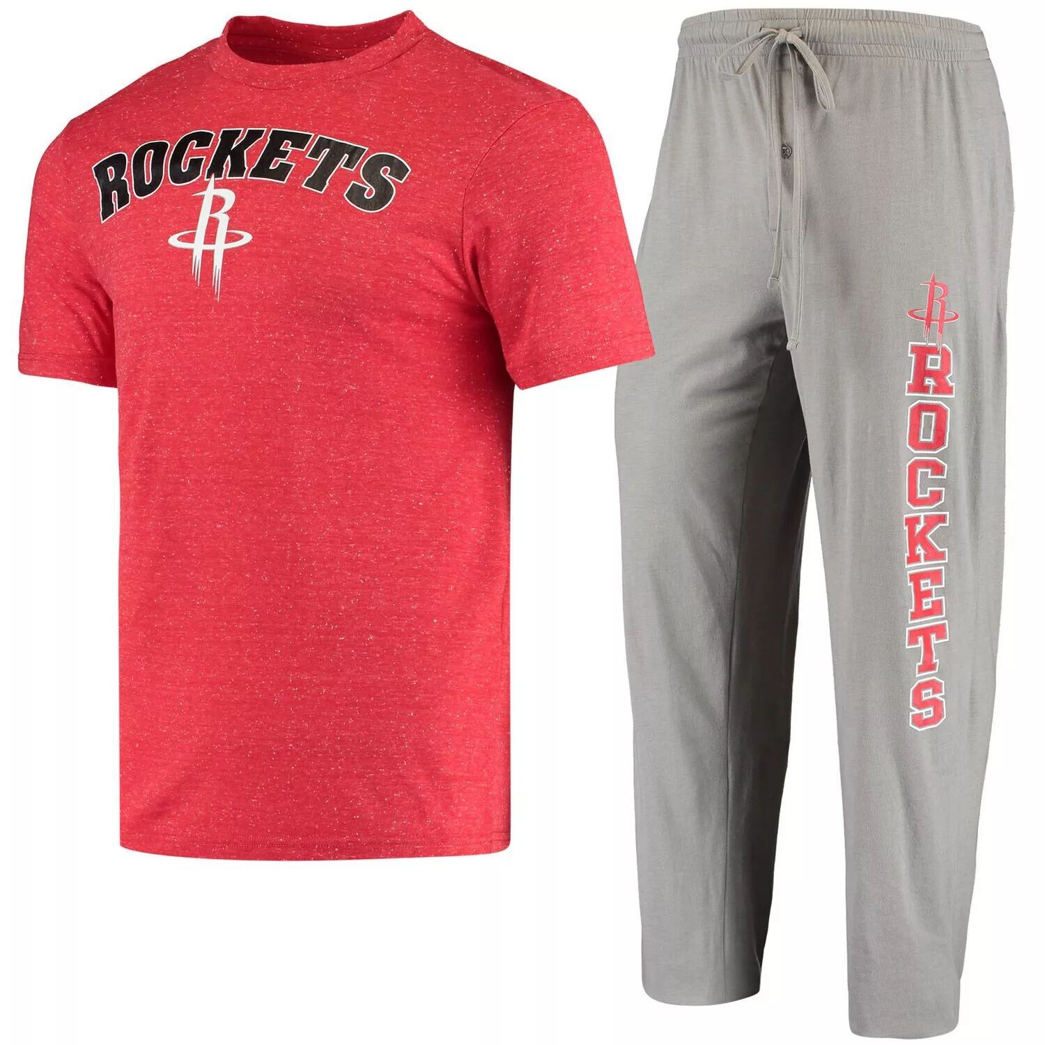 

Мужской комплект для сна из топа и брюк Concepts Sport серого/красного цвета Houston Rockets