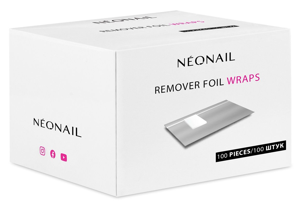 Neonail Foil Nail Wraps гибридная пленка для снятия лака, 100 шт.