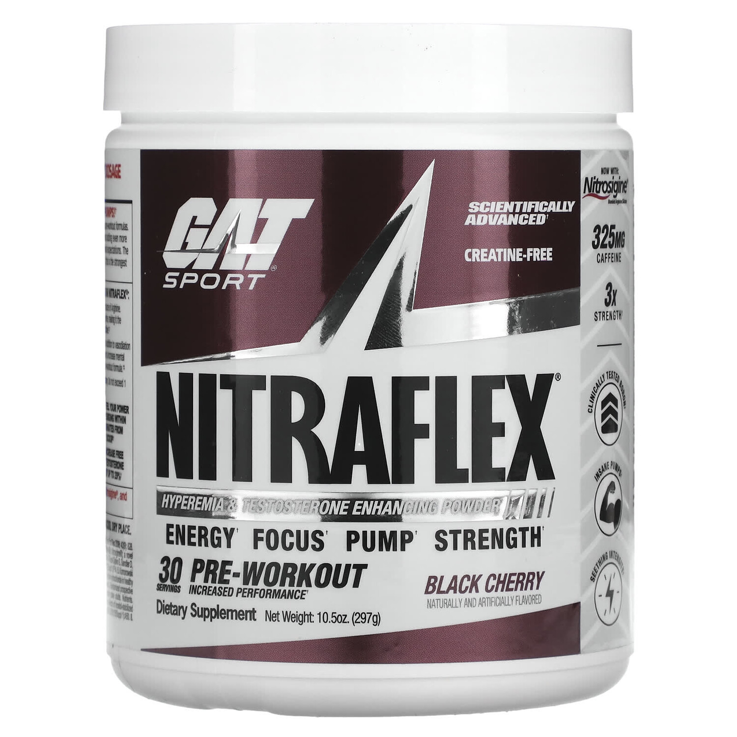 

Sport, NITRAFLEX, черная вишня, 297 г (10,5 унции), GAT