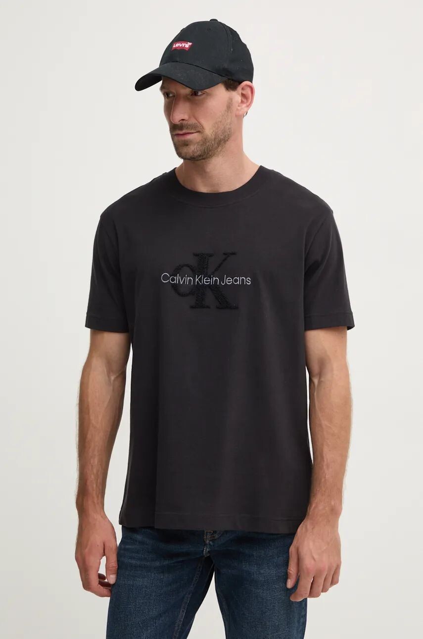 

Хлопковая футболка Calvin Klein Jeans, черный