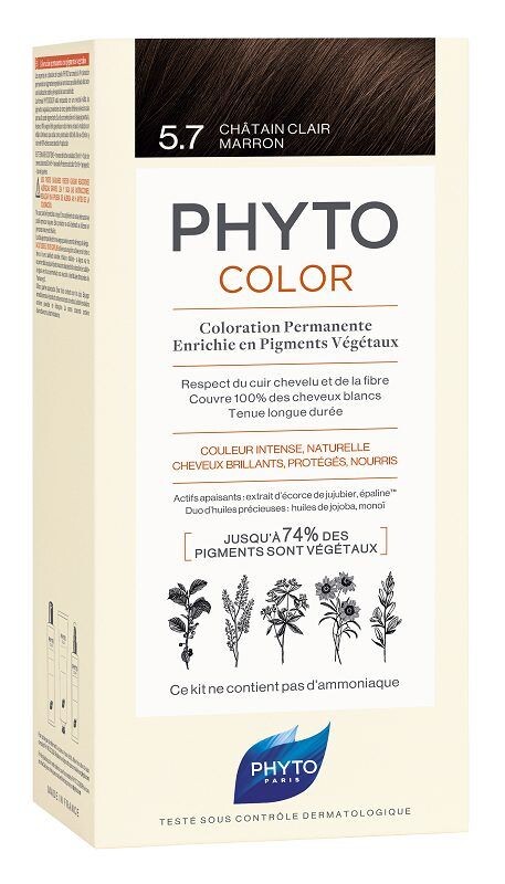 

Краска для волос Phyto Color 5.7 Jasny Kasztanowy Brąz, 1 шт