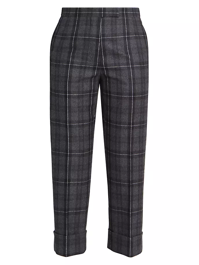 

Фланелевые брюки в клетку Tab Thom Browne, цвет charcoal