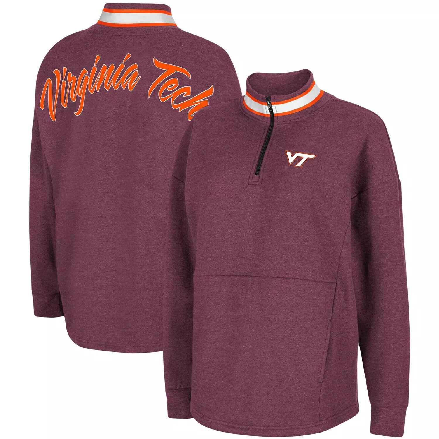 

Женская флисовая куртка Colosseum Maroon Virginia Tech Hokies Alice 2-Hit с молнией четверть Colosseum