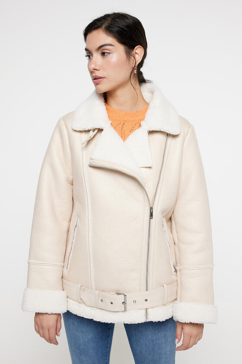 

Пальто курточного типа с овчиной Vero Moda, серый