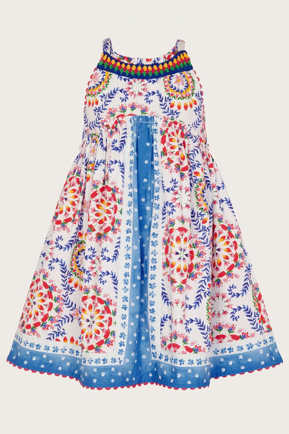 

Платье Heritage крючком натурального цвета с плиточным узором Monsoon