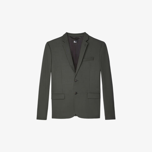 

Однобортный пиджак приталенного кроя из эластичной шерсти The Kooples, цвет kaki