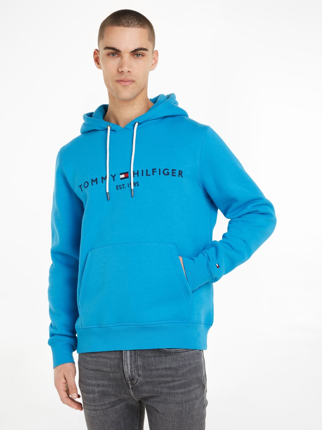 

Толстовка с логотипом Tommy Hilfiger, лазурная вода, Синий
