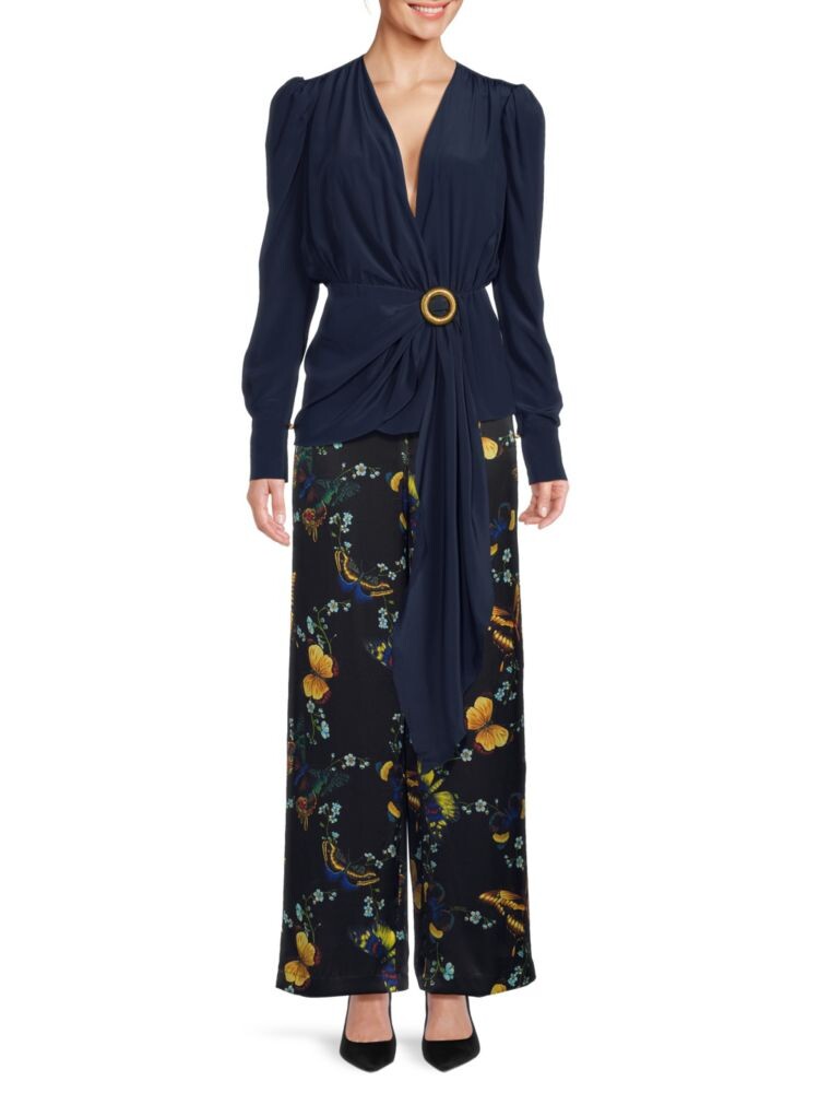 

Шелковый топ с уплотнительным кольцом Lanvin, цвет Midnight